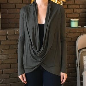 Olive green cross top